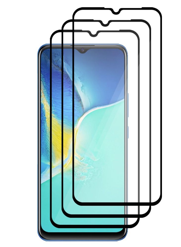 CATANES 3 Pack For Vivo Y15s Screen Protector Tempered Glass Full Glue Back - Image 2