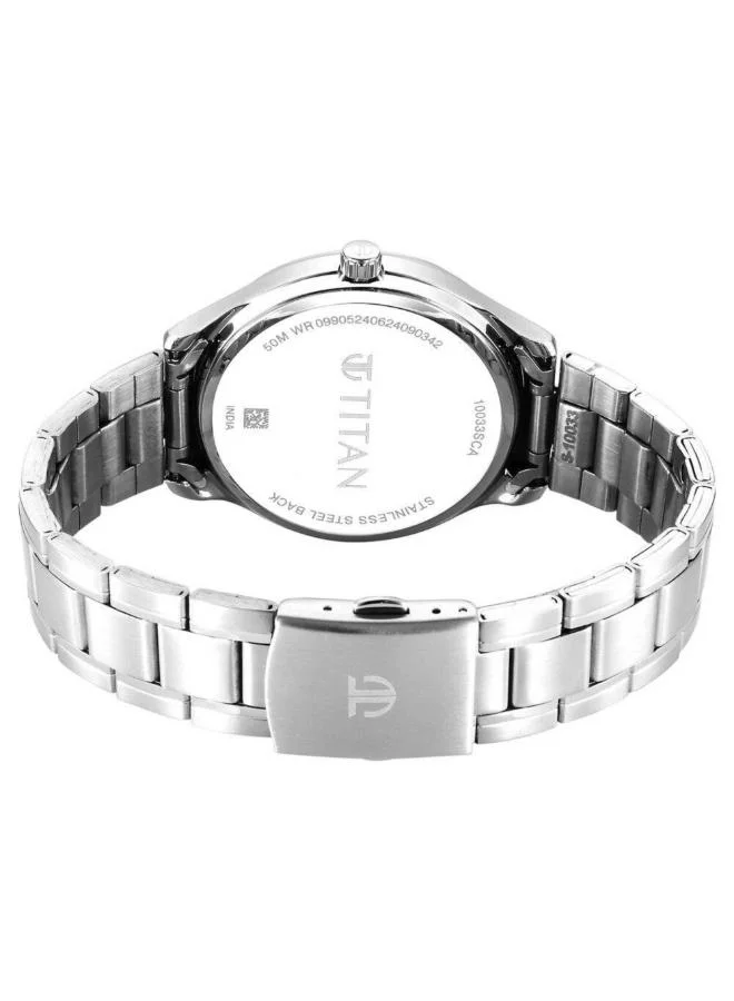 تيتان Men Analog Display Watch With Silver Stainless Steel Strap - 10033SM06