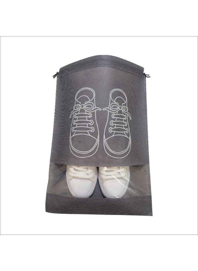 Drawstring Shoe Storage Bags, Non-Woven Fabric, Dust-Proof with Clear Window, Travel Organiser Pouches, 8 PCS - Image 1