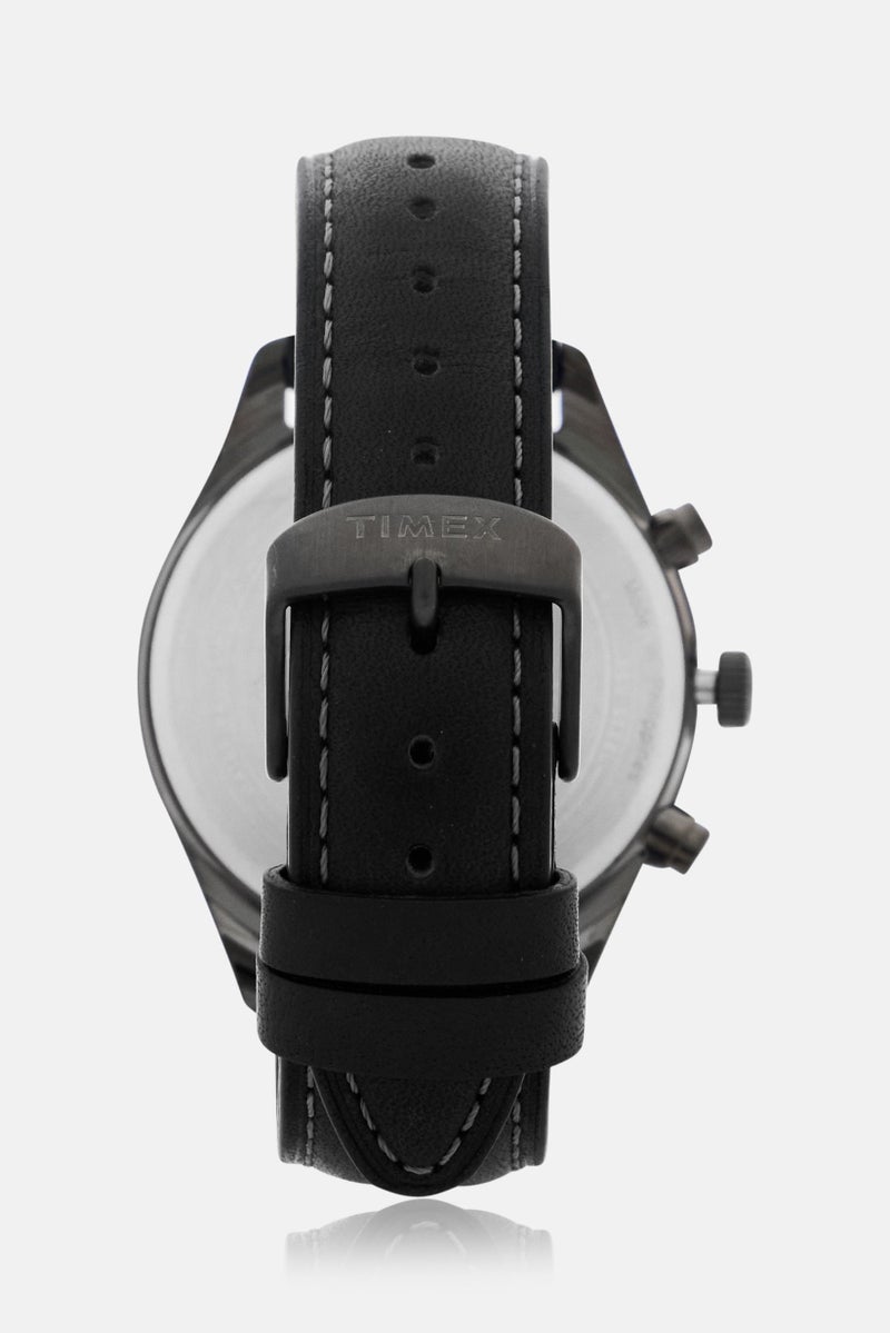 TIMEX Men T TW2R88400 Leather Analog Watch 42mm, Black  - Image 5