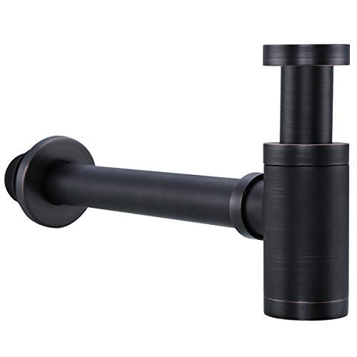 RANDOM Brass Contemporary Round Bottle P Trap 1 1/4,Basin Sink Waste Drain P Trap Kit (Oil Rubbed Bronze) - Image 4