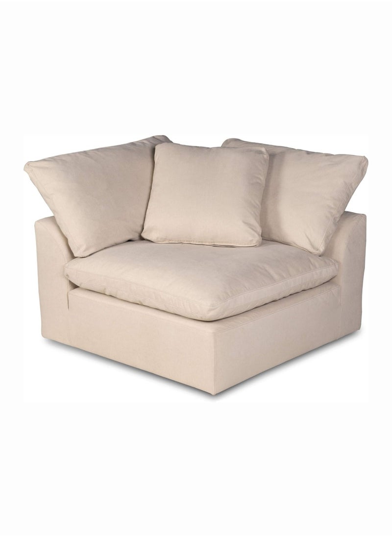 KARNAK Karnak Cloud Sofa 7 Pieces Luxury Design Sectional Sofa with Ottoman For Living Room Furniture – Beige Polyester Fabric  - Image 5