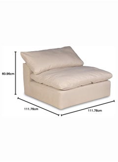 KARNAK Karnak Cloud Sofa 7 Pieces Luxury Design Sectional Sofa with Ottoman For Living Room Furniture – Beige Polyester Fabric  - Image 4