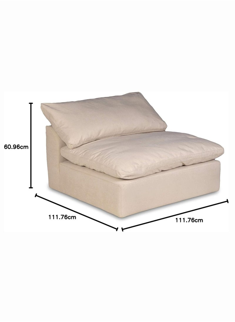KARNAK Karnak Cloud Sofa 7 Pieces Luxury Design Sectional Sofa with Ottoman For Living Room Furniture – Beige Polyester Fabric  - Image 4