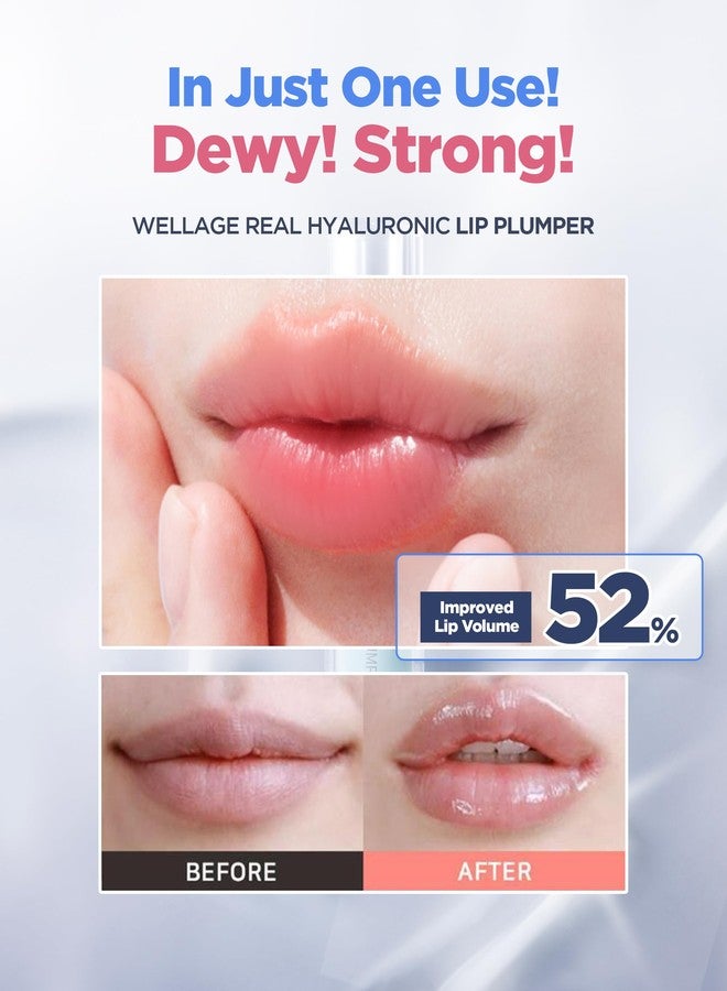 wellage Real Hyaluronic Lip Plumper - High Shine Clear Plumping Lip Gloss with Pure Hyaluronic Acid - Instant Volume & Moisture for Fuller, Hydrated Lips - Visibly Smooth Lip Wrinkles, 0.12 fl.oz. - Image 3