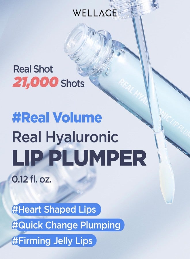 wellage Real Hyaluronic Lip Plumper - High Shine Clear Plumping Lip Gloss with Pure Hyaluronic Acid - Instant Volume & Moisture for Fuller, Hydrated Lips - Visibly Smooth Lip Wrinkles, 0.12 fl.oz. - Image 2