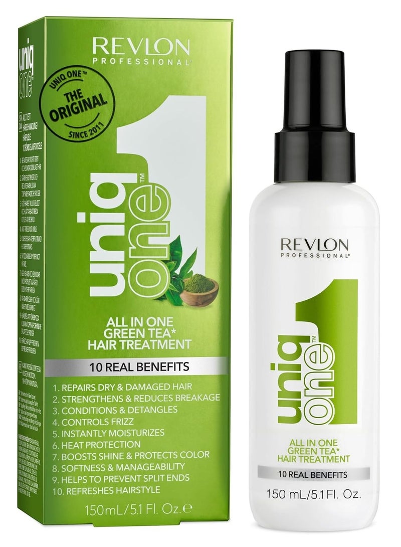 ريفلون علاج الشعر يونيك ون ريفلون بروفيشنال الكل في واحد V2، 10 فوائد حقيقية للشعر، مثالي لجميع أنواع الشعر، الشاي الأخضر، 150 مل - Image 1