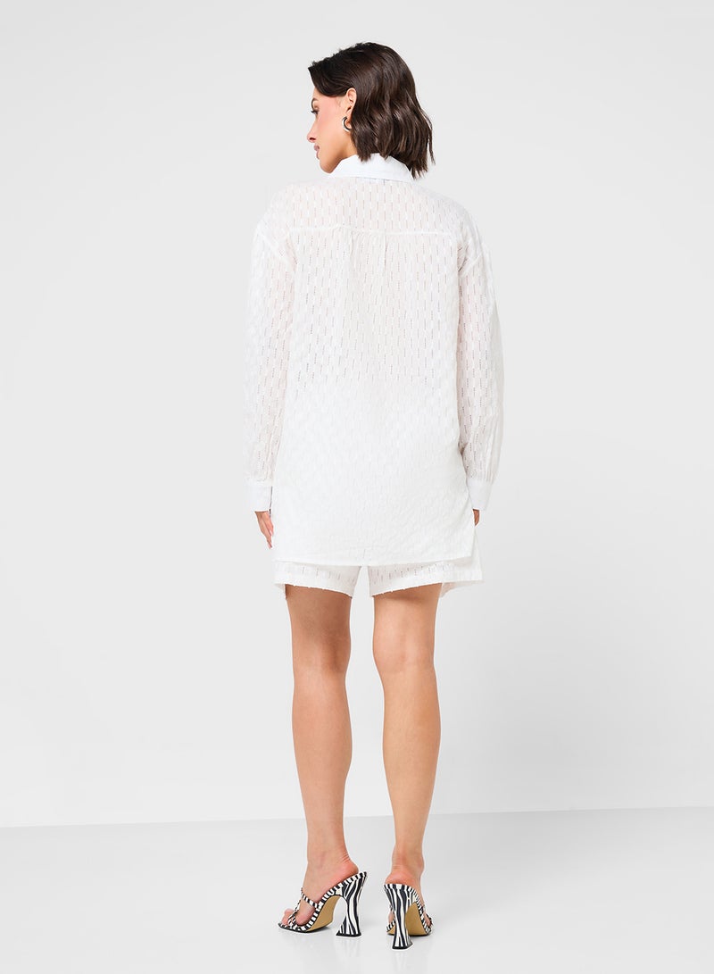 Ginger Dobby Textured Shirt & Short Coord Set  - Image 2