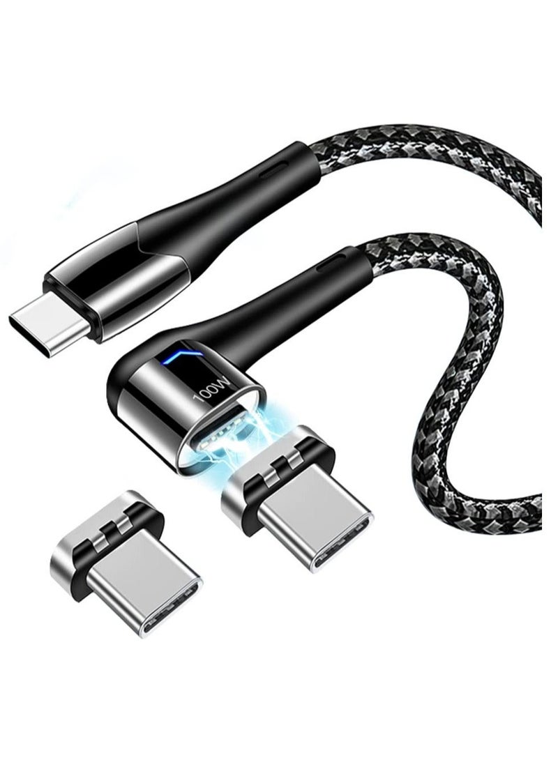 Captaintech USB C Magnetic Type C Charging Cable, (100W 5A 5Ft 1 Pack with 2 Magnetic Connector 5Pin), E-maker Chip, Fast Charge for MacBook Pro 2020, iPad Pro 2020, iPad Air 4, Samsung Galaxy S21 and More - Image 1