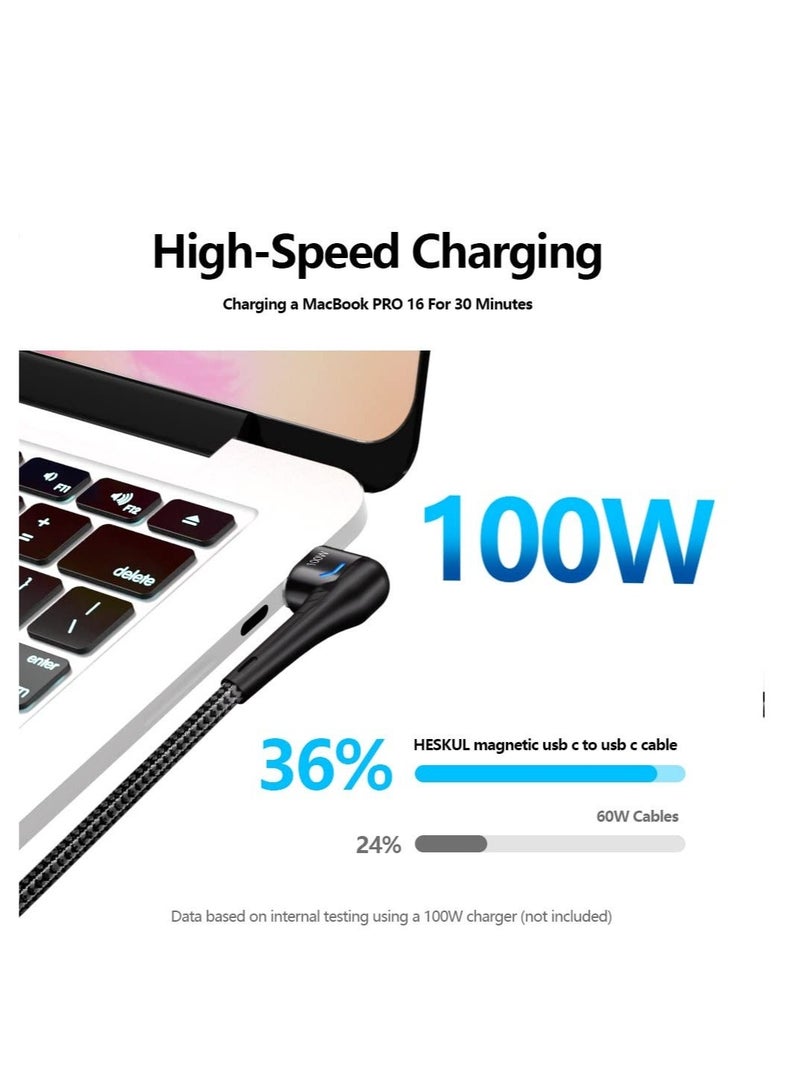 Captaintech USB C Magnetic Type C Charging Cable, (100W 5A 5Ft 1 Pack with 2 Magnetic Connector 5Pin), E-maker Chip, Fast Charge for MacBook Pro 2020, iPad Pro 2020, iPad Air 4, Samsung Galaxy S21 and More - Image 3