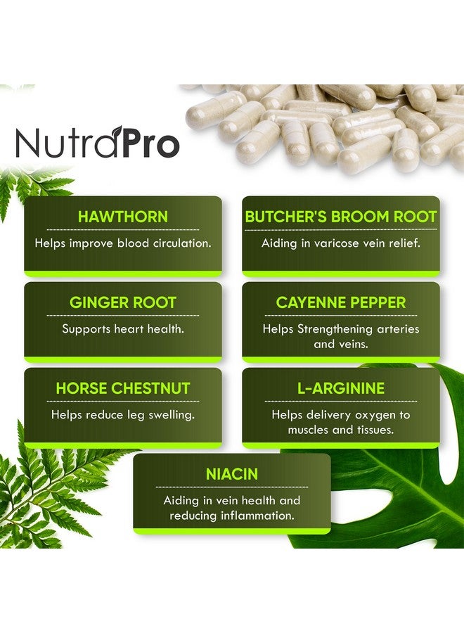 NutraPro Best Blood Circulation Supplements and Vein Support-Blood Flow, Leg Circulation, Heart Health, and Varicose Veins.with Butcher's Broom, and Diosmin.Helps Reduce Swelling & Discomfort in Legs.90 Caps.  - Image 5