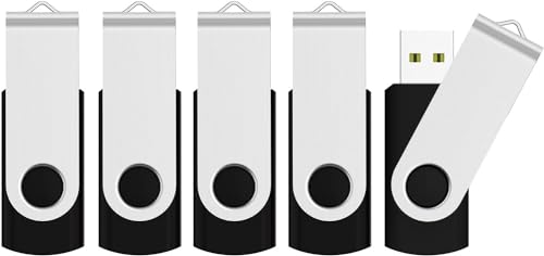 JUANWE 64GB USB Flash Drive 2 Packs, 2.0 Thumb Drive Foldable USB Storage Flash Drive Memory Stick with Lanyard Hole, Jump Drive Pen Drive Zip Drive Portable Flashdrive for PC/Tablet/Mac/Car, Black - Image 1