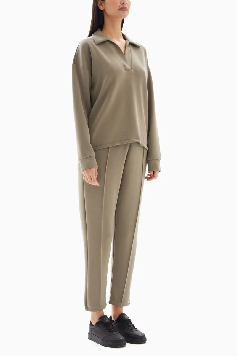 Wecre8 Taupe Soft Set of Top and Trousers By WECRE8