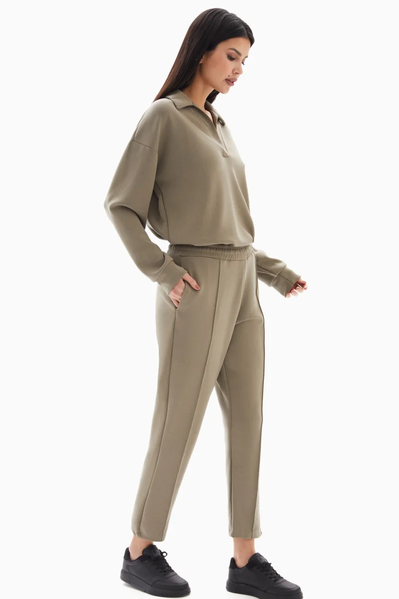 Wecre8 Taupe Soft Set of Top and Trousers By WECRE8