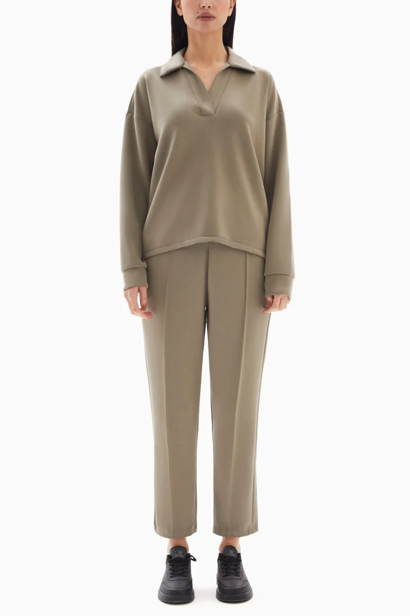 Wecre8 Taupe Soft Set of Top and Trousers By WECRE8