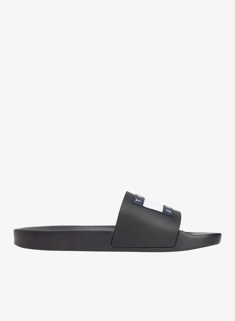 TOMMY JEANS Black Essential Pool Slides for Men | Best Price UAE