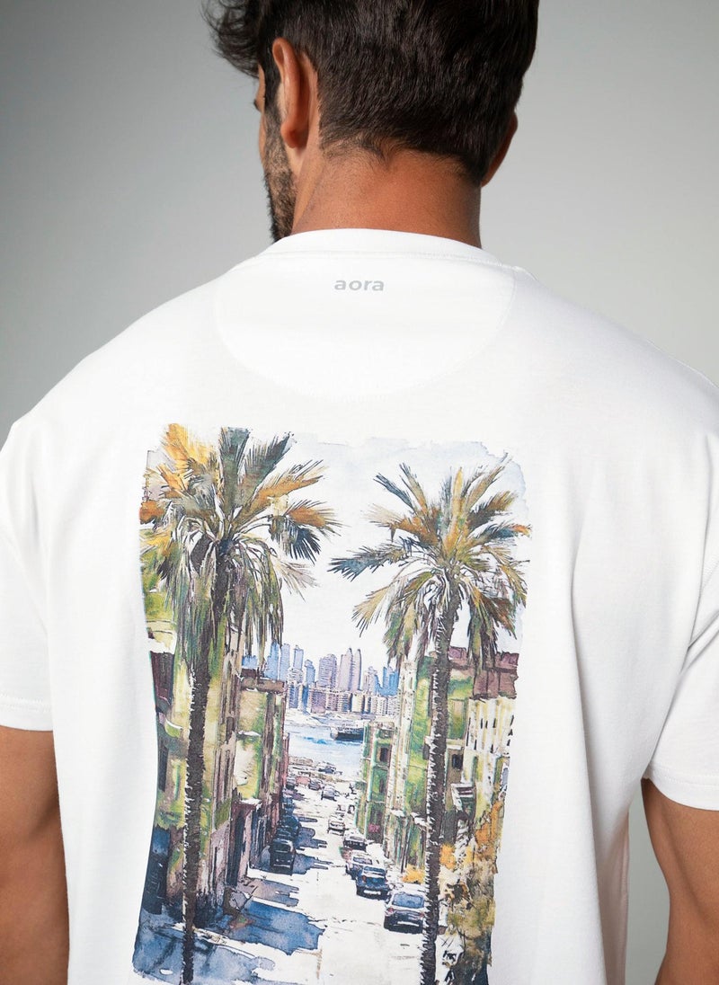 Aora Unisex Season Graphic T-Shirt – Lightweight Cotton Tee with Nature-Inspired Print for Casual Wear & Light Training (White, V11 Edition) - Image 3
