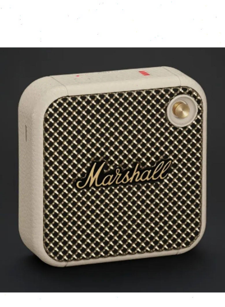 Marshal Willen Bluetooth Speaker, Wireless, 15+ Hours Playtime, Water-Resistent, Cream CreamQuick Charge, Stackable - Brass And  Cream - Image 1