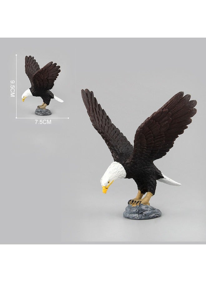 Set of 2 Mini Eagle Figure Toys, Realistic Hawk Decorative Toys Set, Mini Animal Figures for Decorations Educational, Hand Painted Eagle Animals Toy, Cake Toppers Birthday Gift for Kids Toddlers  - Image 3