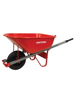 CRAFTSMAN 1-Wheel Pneumatic Tire Steel Wheelbarrow Red 27 x 25.5 x 58.75 cm CMXMBBAR6ST  - Image 1