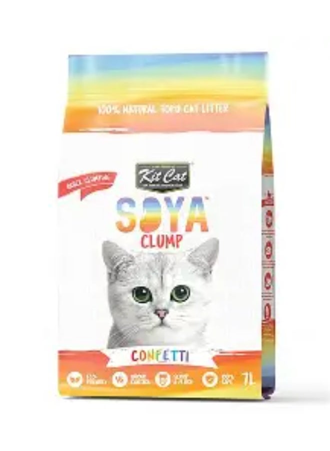 كيت كات صويا تكتّل رمل قطط فول الصويا - كونفيتي 7 لتر