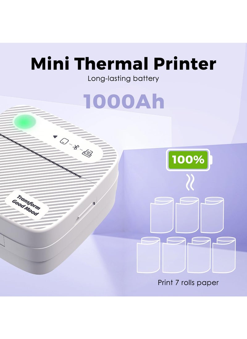 Mr. Penda B3 Sticker Printer, Mini Portable Printers with 6 Rolls 50x3800 mm Paper, Inkless Sticker Maker Bluetooth Pocket Printer for Organization, DIY, Crafts, Journal, Study, Work, Label Compatible Phone & Tablet (White)  - Image 5