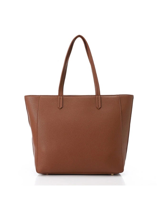 DejaVu Parctical One Main Compartment Brown Shoulder Bag - Image 2