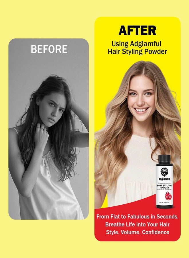 ADGLAMFUL Hair Styling Powder for Men - 20g Root Lifting Volumizer & Texture - Matte Finish, Oil Control, Strong Hold, Lightweight Hair Thickener for Fine & Thinning Hair, No Residue, Travel Size - Image 4