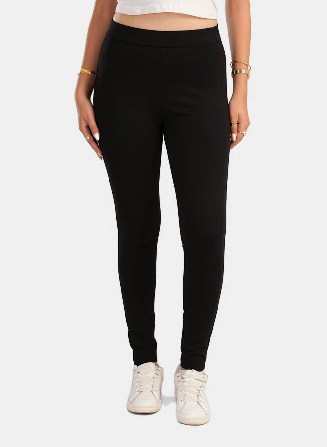 Carina Black Jersey Leggings - Image 1