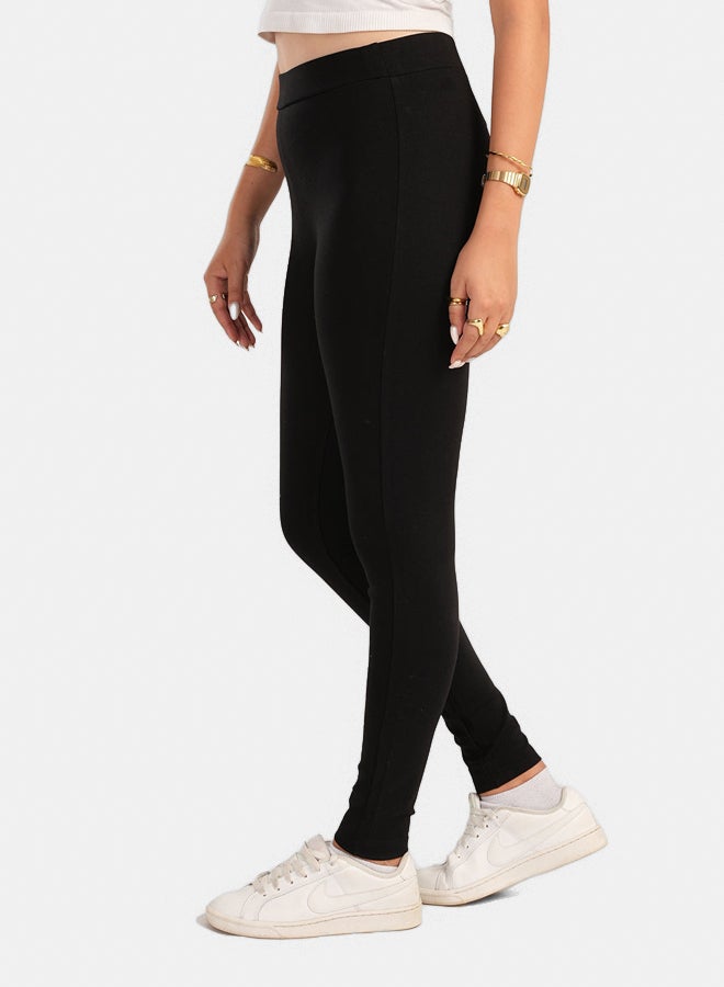 Carina Black Jersey Leggings - Image 2