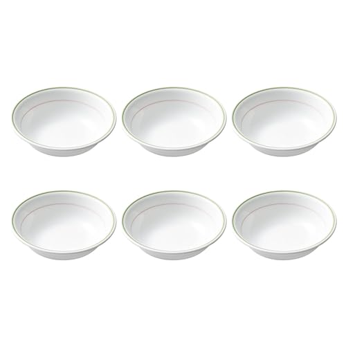 CORELLE Livingware Double Ring Green 296 ml Dessert Bowl, Lightweight & Durable, Made of Vitrelle Glass, Microwave & Dishwasher Safe, Elegant Crockery for Dining & Gifting - Set of 6 - Image 1