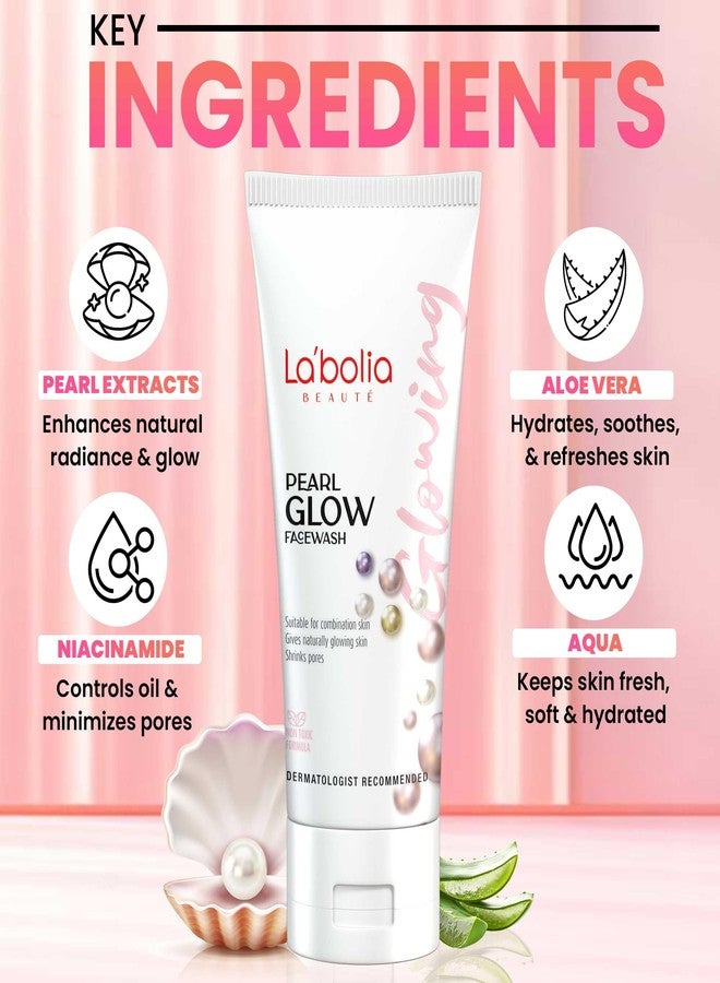 Labolia Beaute Pearl Glow Face Wash | Remove Tanning | Delays Aging | Shrink Pores | Suitable for All Skin Types (50gm, 3) - Image 3