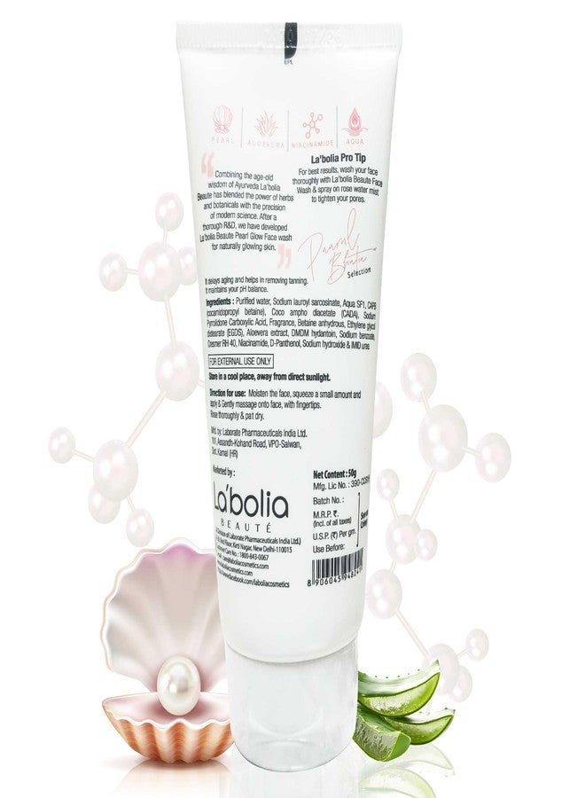 Labolia Beaute Pearl Glow Face Wash | Remove Tanning | Delays Aging | Shrink Pores | Suitable for All Skin Types (50gm, 3) - Image 2