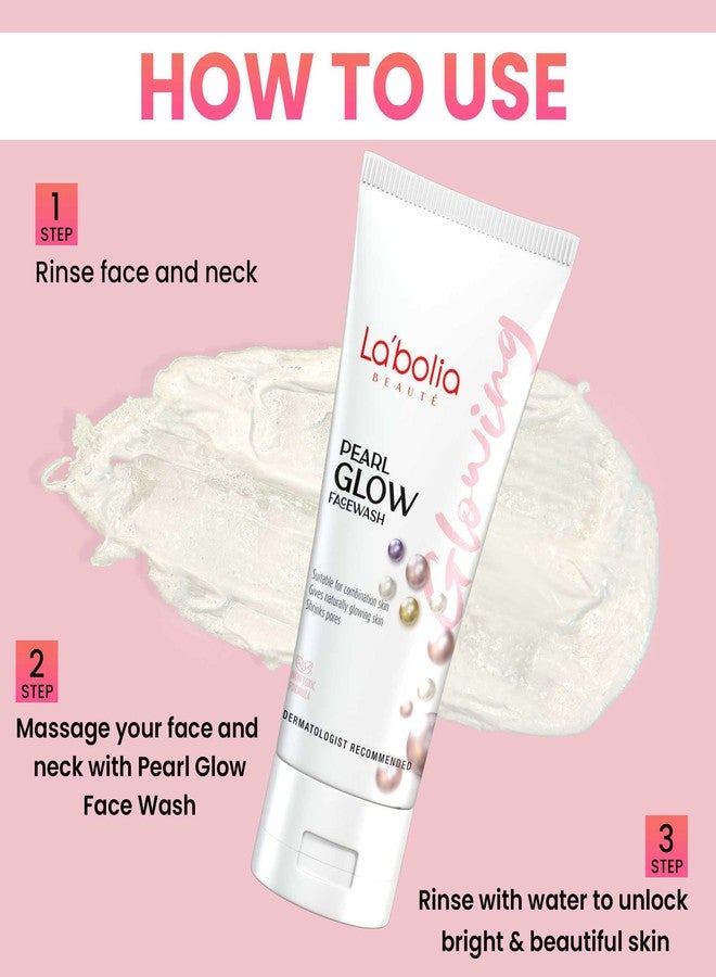 Labolia Beaute Pearl Glow Face Wash | Remove Tanning | Delays Aging | Shrink Pores | Suitable for All Skin Types (50gm, 3) - Image 5