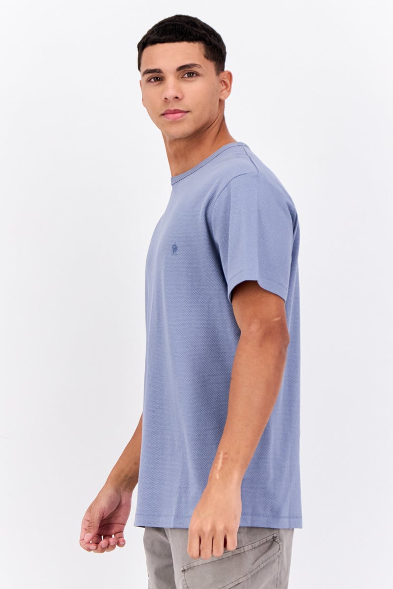 French Connection Men Crew Neck Short Sleeve Brand Logo T Shirt, Light Blue - Image 2