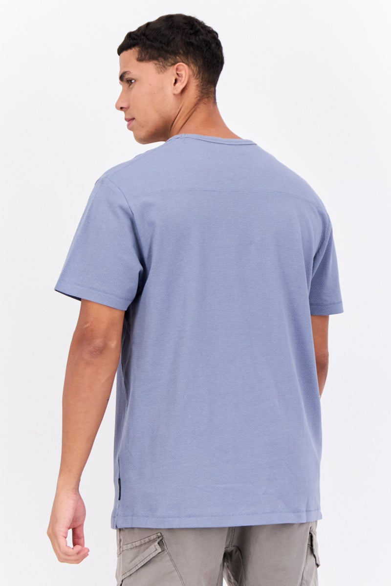 French Connection Men Crew Neck Short Sleeve Brand Logo T Shirt, Light Blue - Image 3