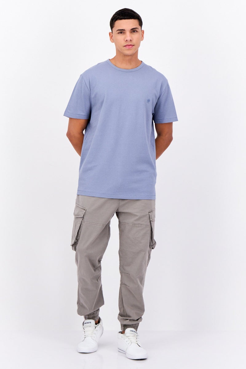 French Connection Men Crew Neck Short Sleeve Brand Logo T Shirt, Light Blue - Image 4