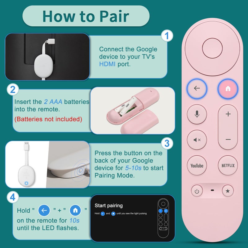 Angrox Voice Replacement for Google-Chromecast-TV-Remote, for Chromecast with Google TV Remote, for Google TV Streamer.1-Year Warranty. - Image 5