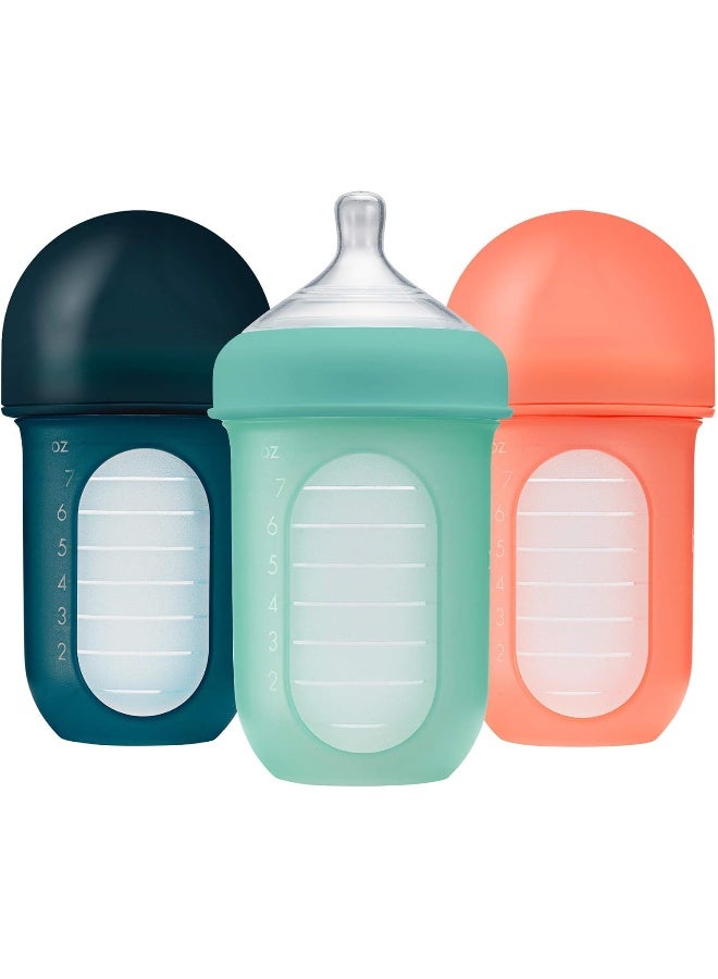 BoonÂ® NURSHÂ® Reusable Silicone Pouch Bottles - Mint, 8oz, (3pk) - Image 1