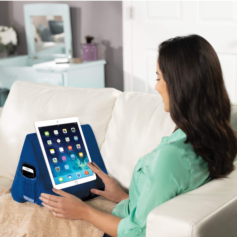 Ontel Pillow Pad Ultra Multi-Angle Soft Tablet Stand, Blue - Image 3