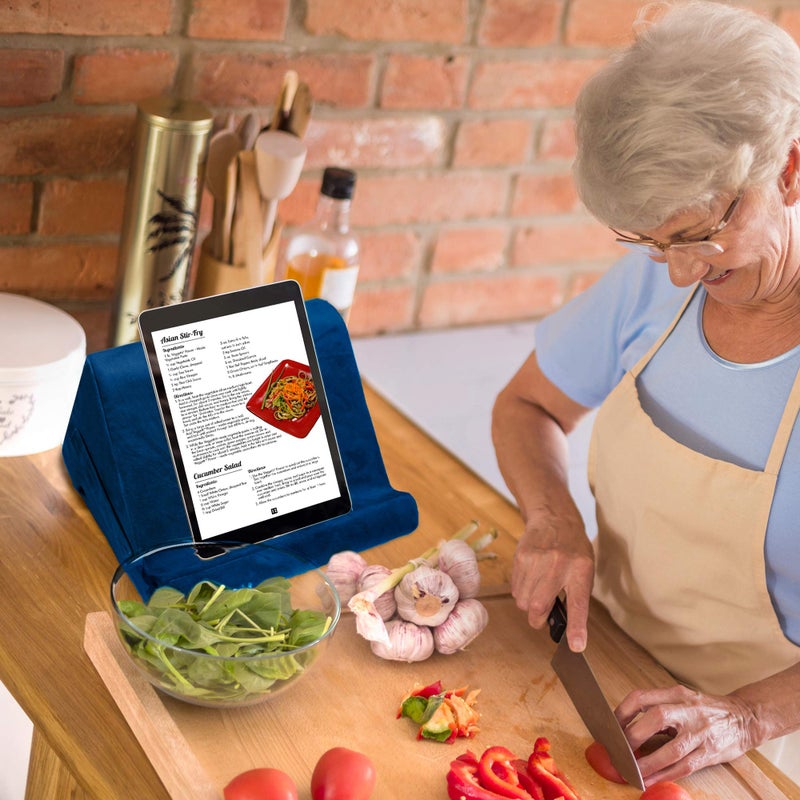 Ontel Pillow Pad Ultra Multi-Angle Soft Tablet Stand, Blue - Image 5