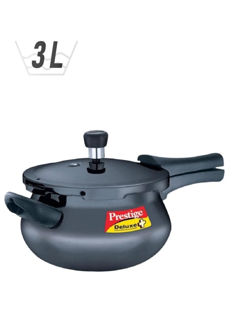 Prestige Deluxe Plus Aluminium Hard Anodised Pressure Cooker Handi Black 3Liters - Image 1