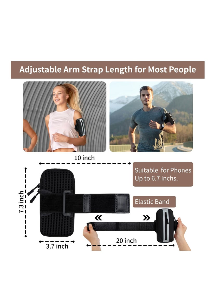 Excefore Running Phone Armband, Sports Armband Cell Phone, Phone Arm Holder for Gym Workouts and Exercise, Compatible with iPhone (Black) - Image 2