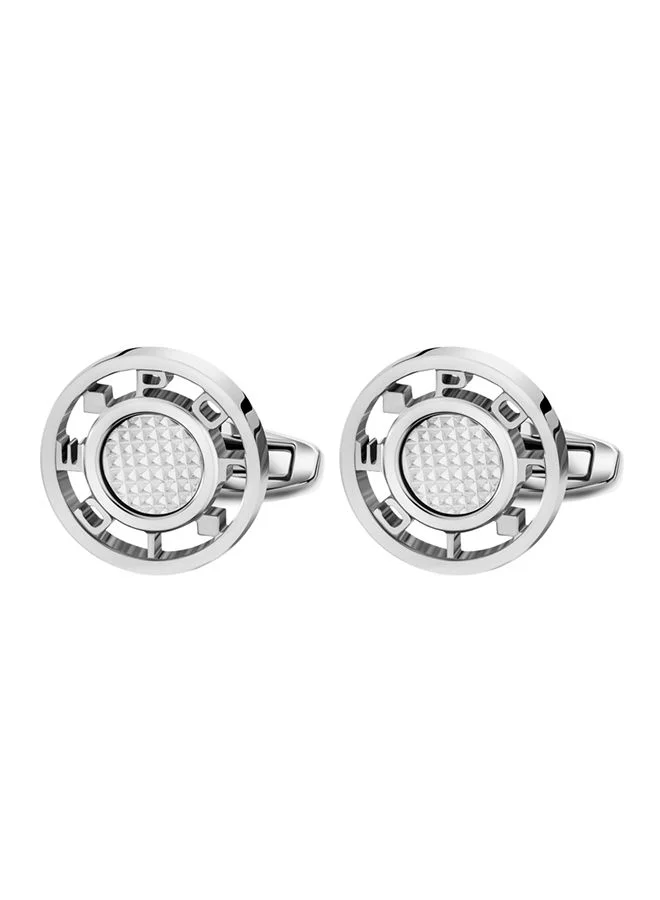 POLICE Pyramid Full Cufflinks For Men in Silver