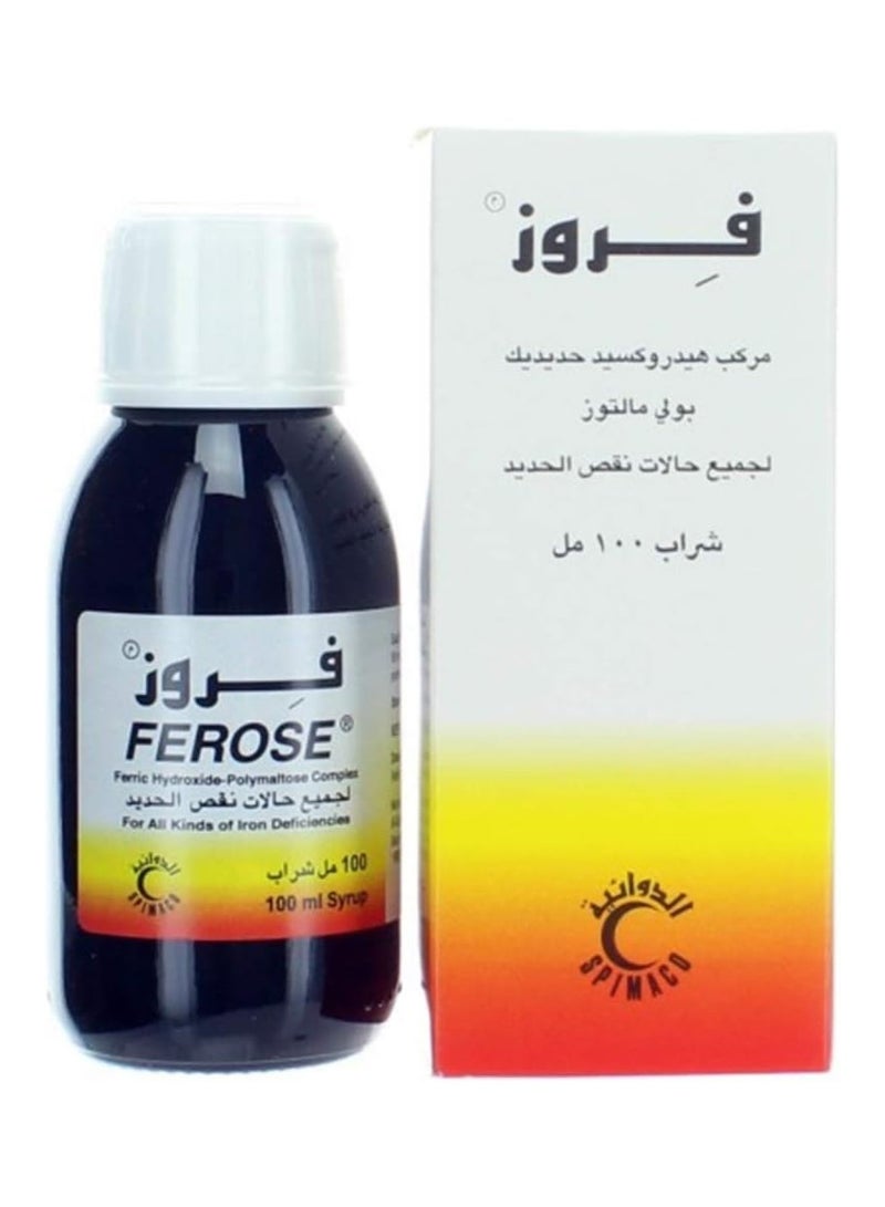 FEROSE Iron Supplement Improve Hemoglobin Anti Anemia Syrup 100ml - Image 2