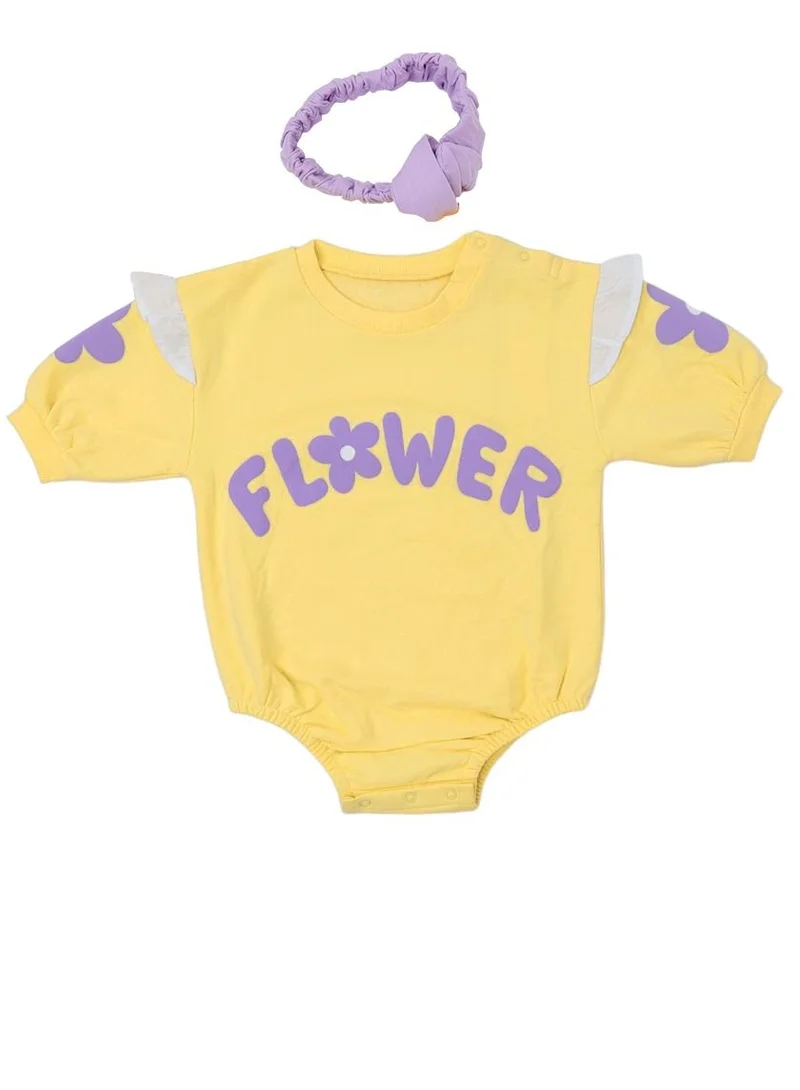 ايكو AIKO - Baby Multicolor Body Suit with Headband 12-18 Months