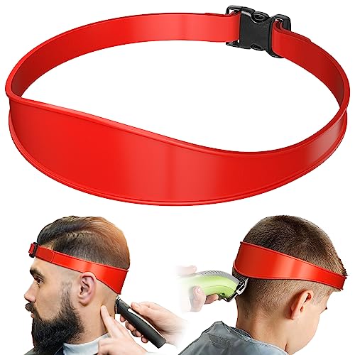AOMGD Neckline Shaving Template and Adjustable Hair Trimming Guide,DIY Self Haircutting System, Shaving and Keeping a Clean and Straight Neck Hairline,Easy Use Tool Soft Portable (Red) - Image 1