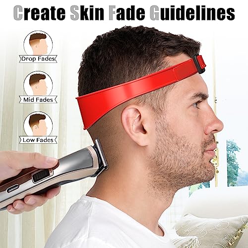 AOMGD Neckline Shaving Template and Adjustable Hair Trimming Guide,DIY Self Haircutting System, Shaving and Keeping a Clean and Straight Neck Hairline,Easy Use Tool Soft Portable (Red) - Image 5