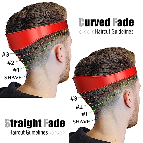 AOMGD Neckline Shaving Template and Adjustable Hair Trimming Guide,DIY Self Haircutting System, Shaving and Keeping a Clean and Straight Neck Hairline,Easy Use Tool Soft Portable (Red) - Image 2