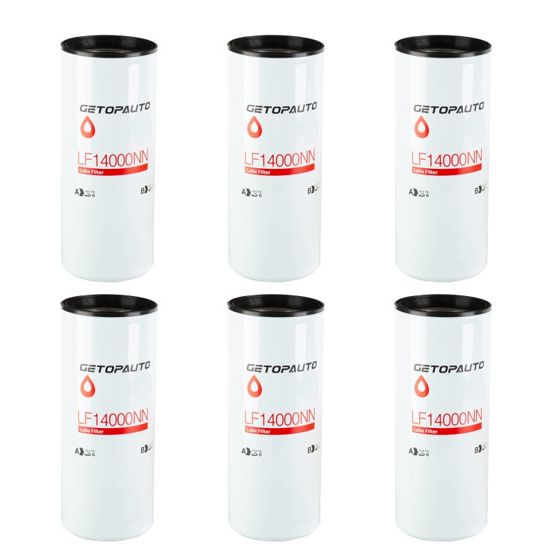 GETOPAUTO LF14000NN OilLube Filter Compatible with ISX ISM QSX QSM QST X15 M11 Diesel Engines Replaces LF14000NN 4367100 LF9080 P559000 LF9001 BD7154 57746XD 6002111340set of 6